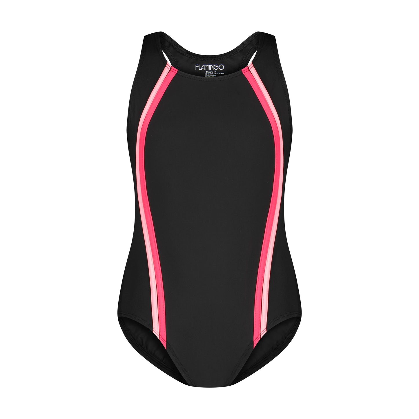 Flamingo Girls One Piece Bathing Suit - Coral