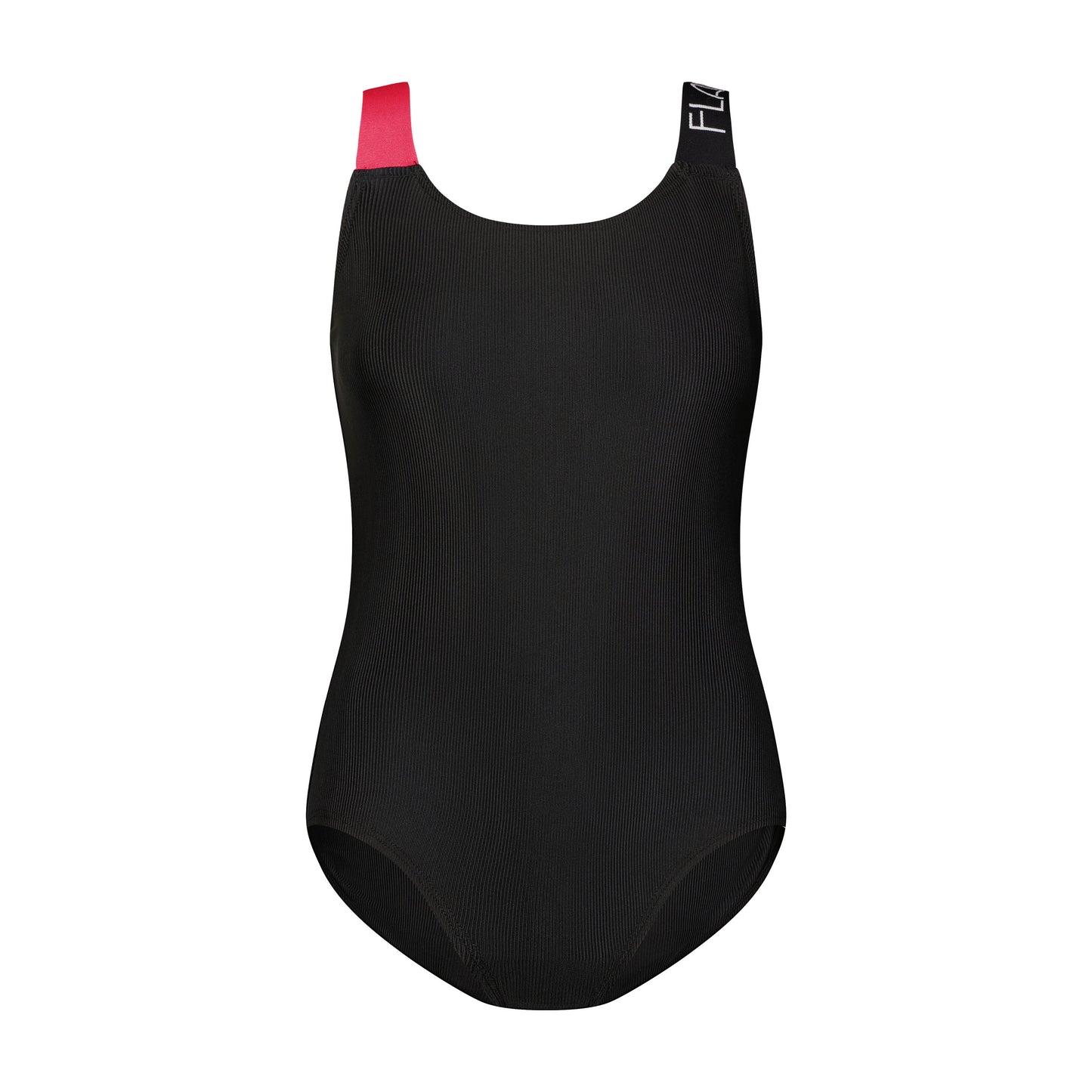 Flamingo Ribbed Logo Suit Coral Strap