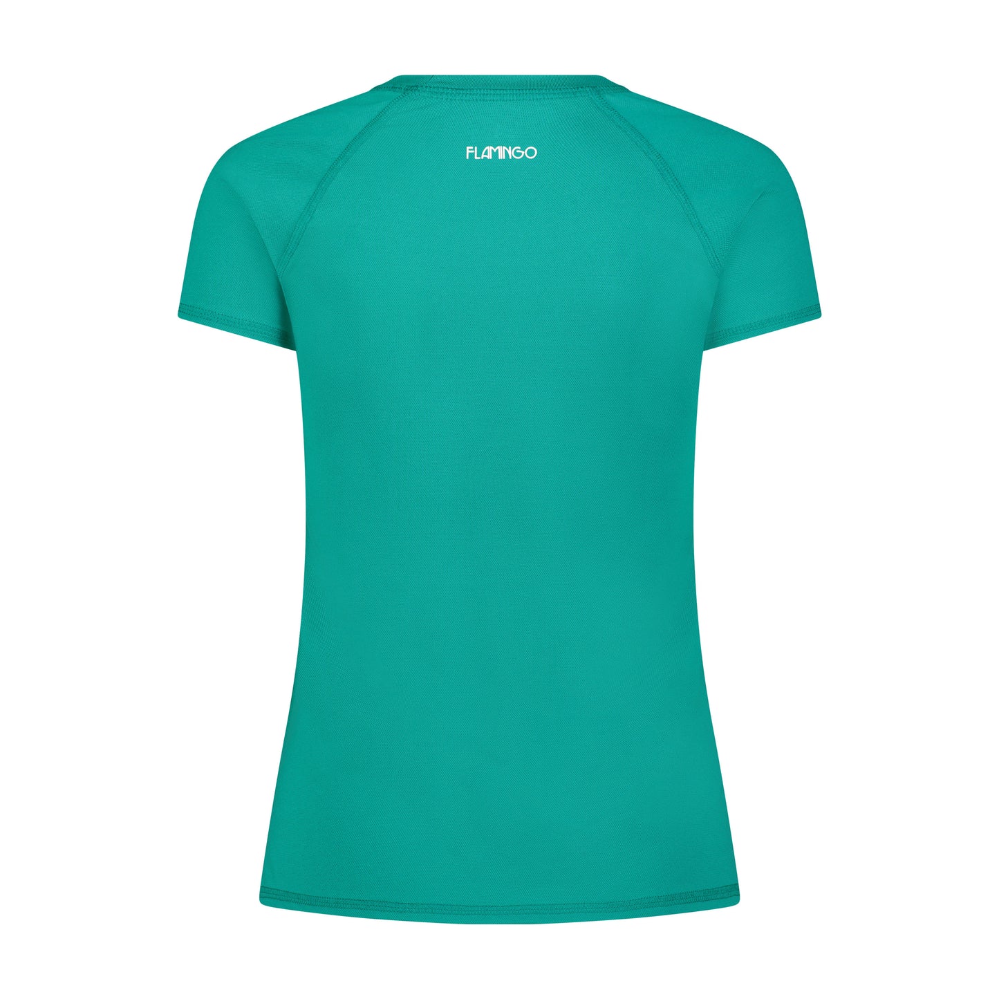 Flamingo Mesh Crew Neck Short-Sleeve Rash Guard - Green