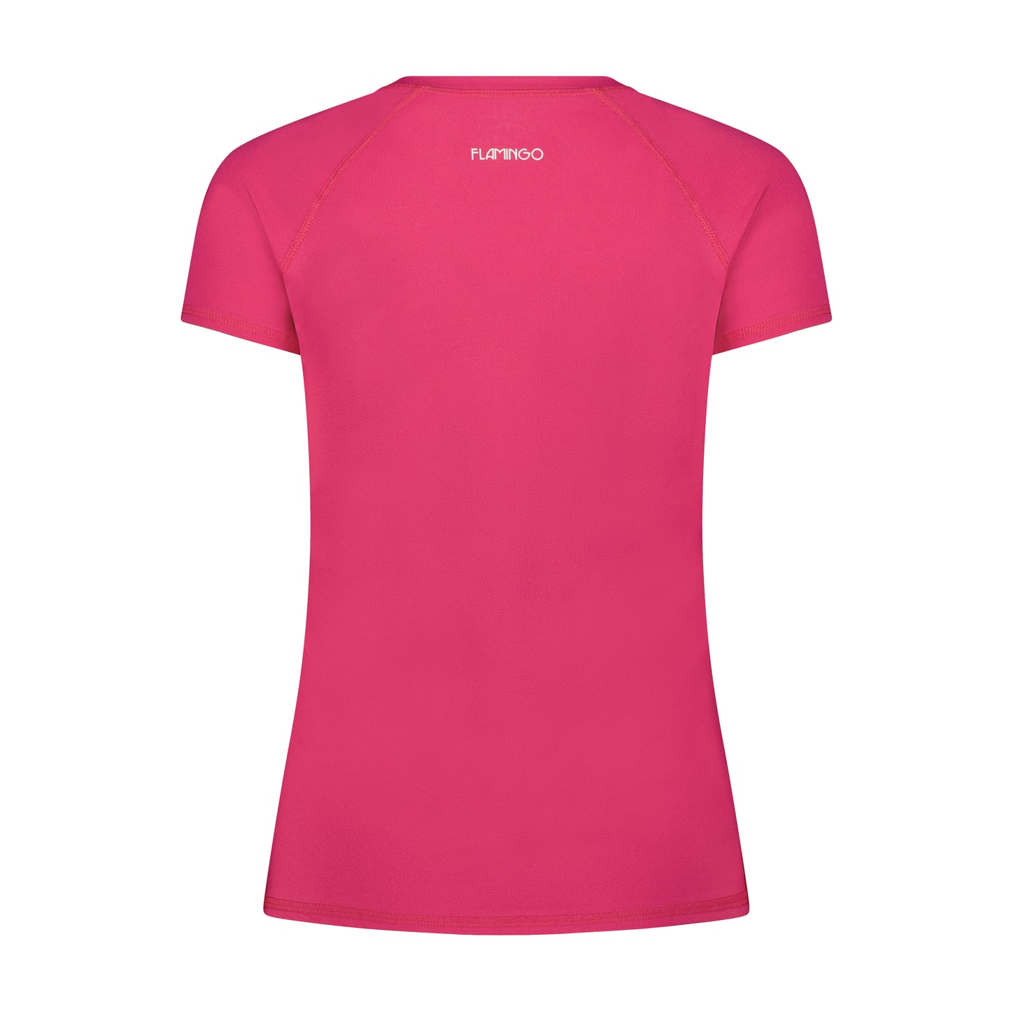 Flamingo Mesh Crew Neck Short-Sleeve Rash Guard - Pink