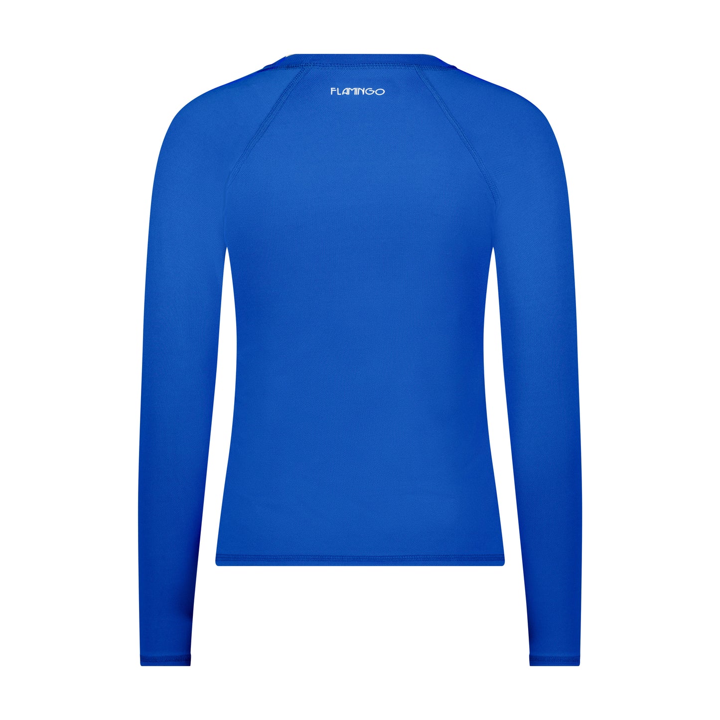 Flamingo Mesh Crew Neck Long-Sleeve Rash Guard - Blue
