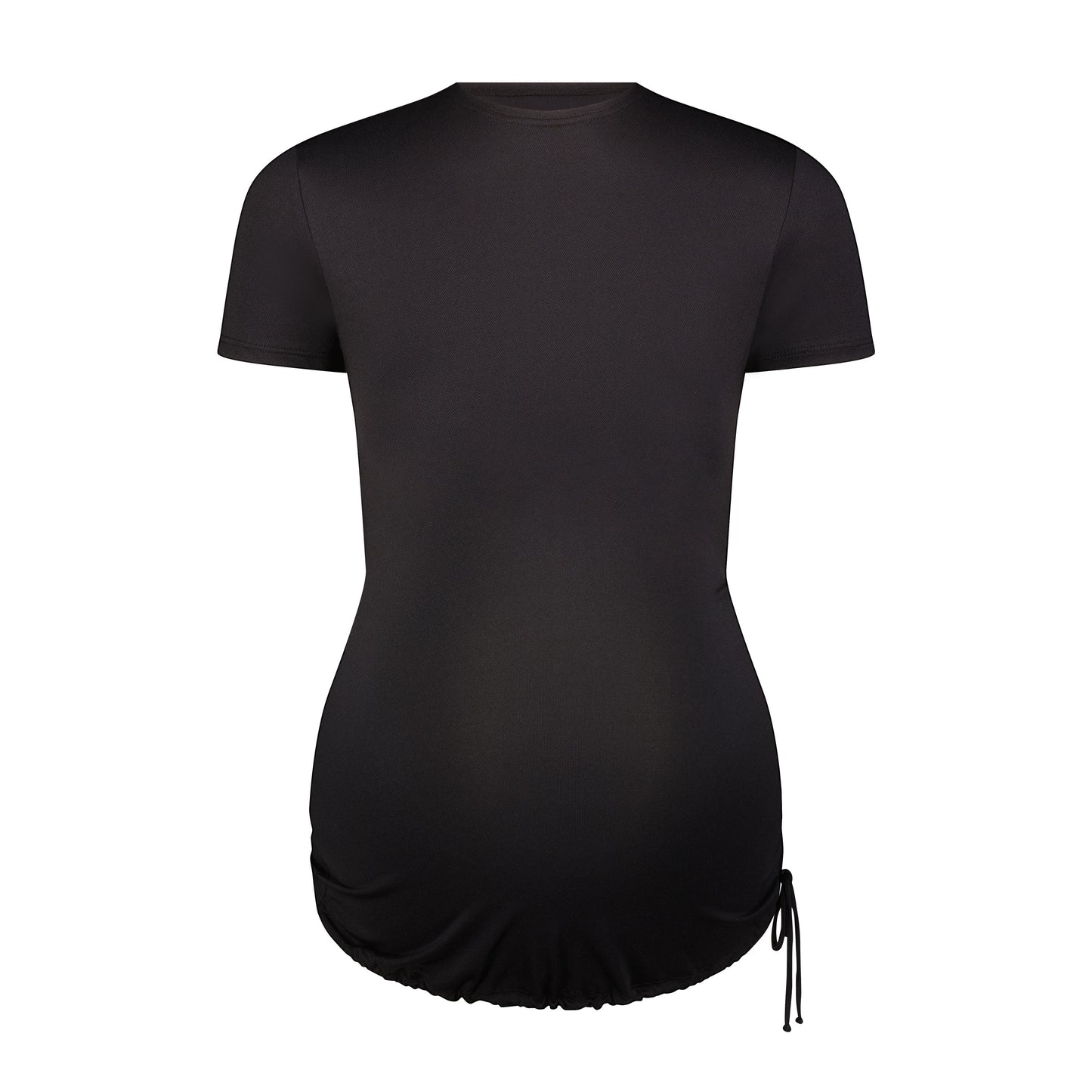 Flamingo Mesh Crew Neck Short-Sleeve Maternity Rash Guard - Black