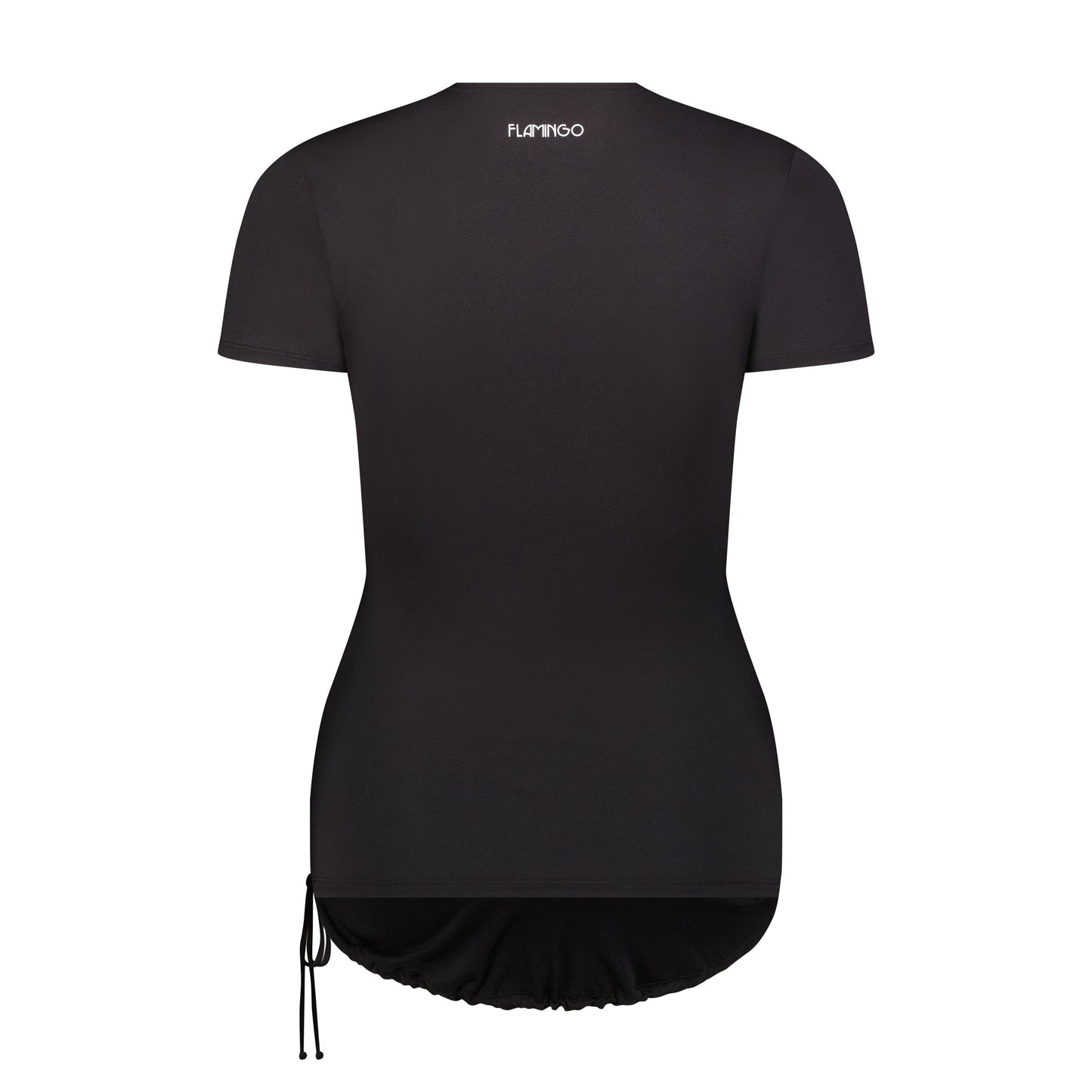 Flamingo Mesh Crew Neck Short-Sleeve Maternity Rash Guard - Blue