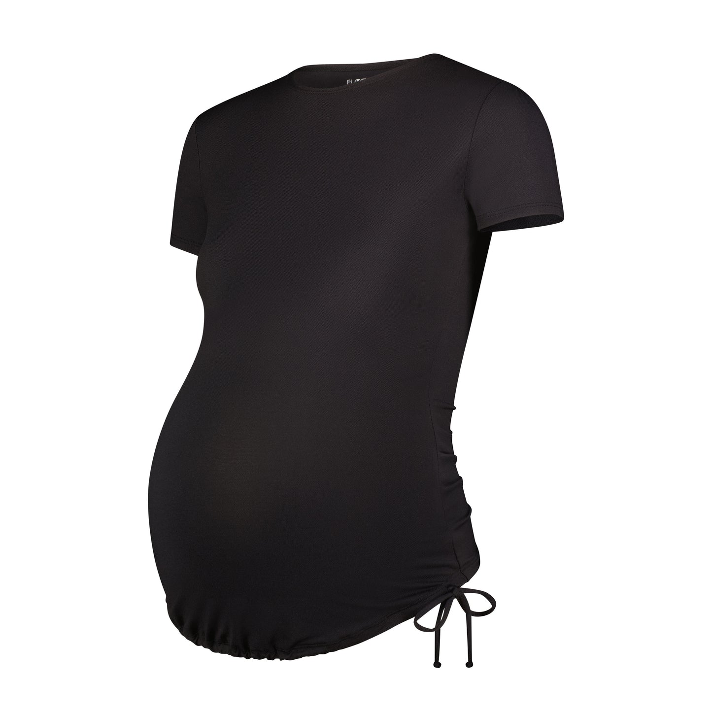 Flamingo Mesh Crew Neck Short-Sleeve Maternity Rash Guard - Blue