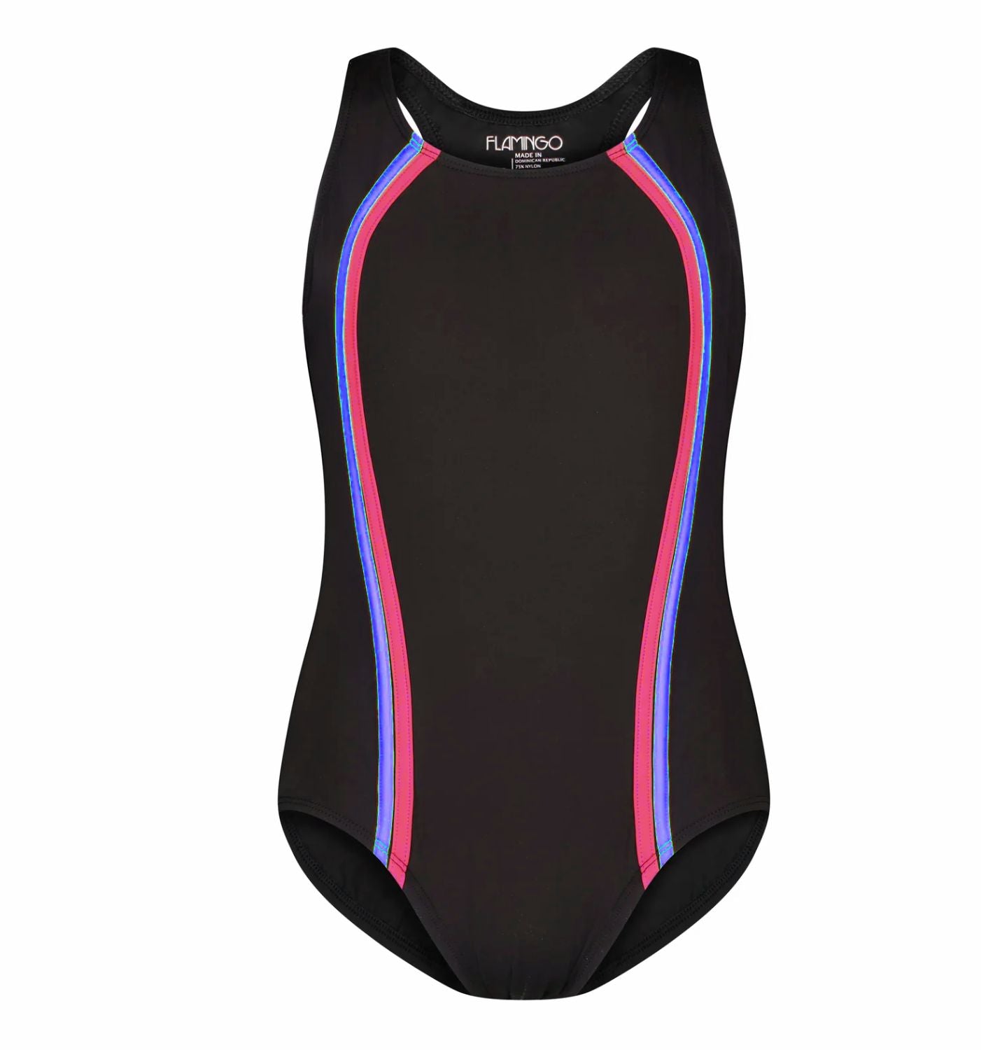 Flamingo Teen One Piece BK Vertcal Ryl/Coral