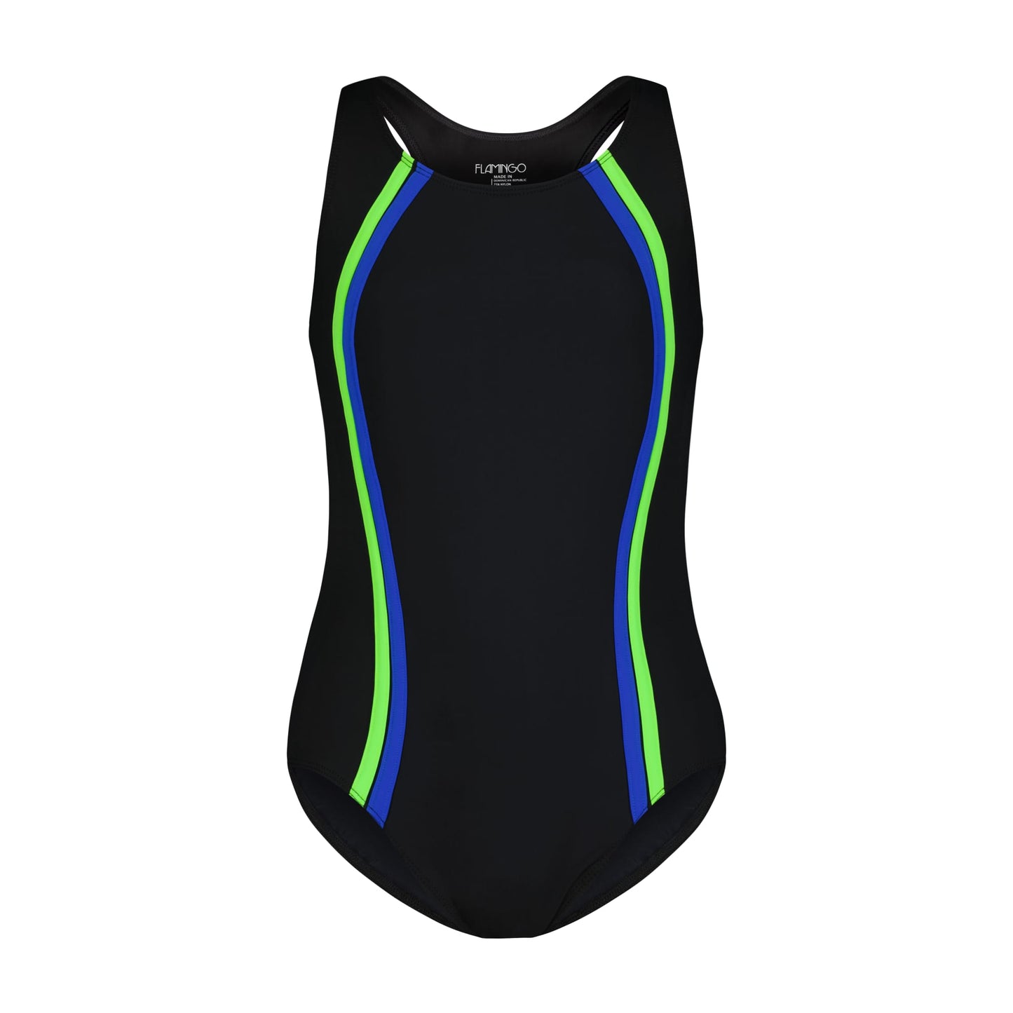 Flamingo Teen One Piece BK Vertical Ryl/Neon