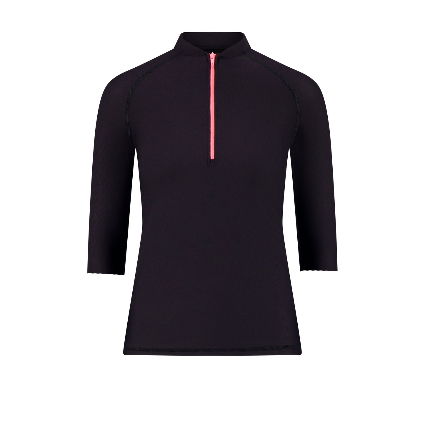 Flamingo Girls Black Mesh Pnk Half Zip