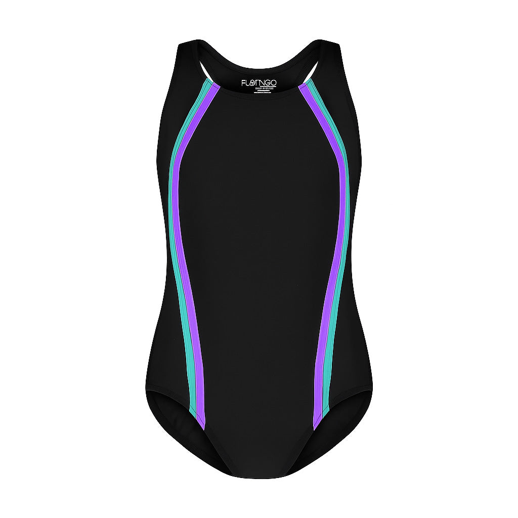 Flamingo Girls One Piece Bathing Suit PRP/JAD