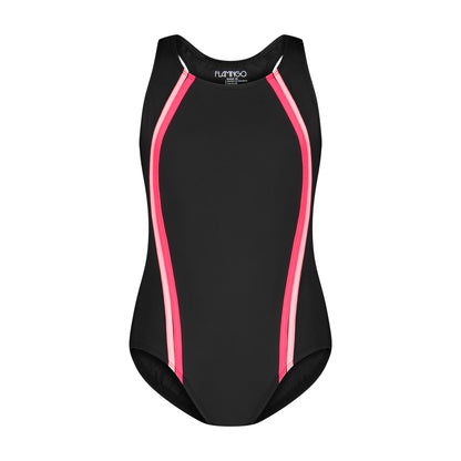 Flamingo Girls One Piece Bathing Suit - Coral