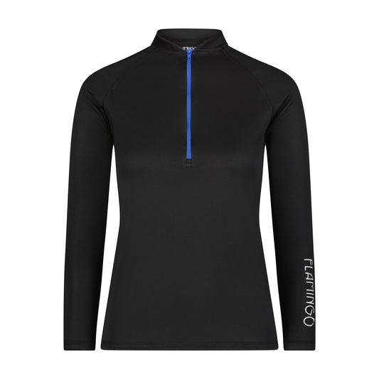 Flamingo Half Zip Logo Top - Royal Zipper