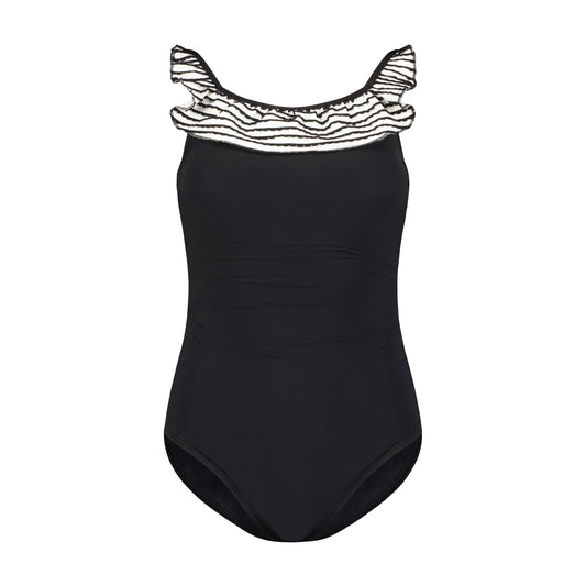 Flamingo Ruffle One-Piece Swimsuit