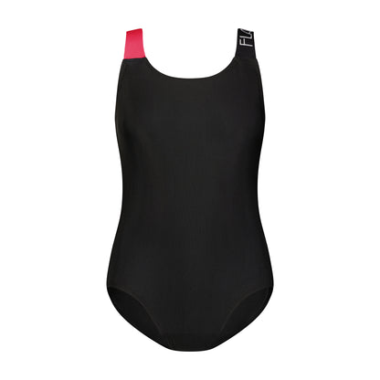 Flamingo Ribbed Logo Suit Coral Strap