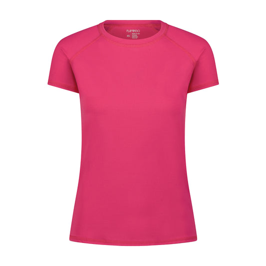 Flamingo Mesh Crew Neck Short-Sleeve Rash Guard - Pink