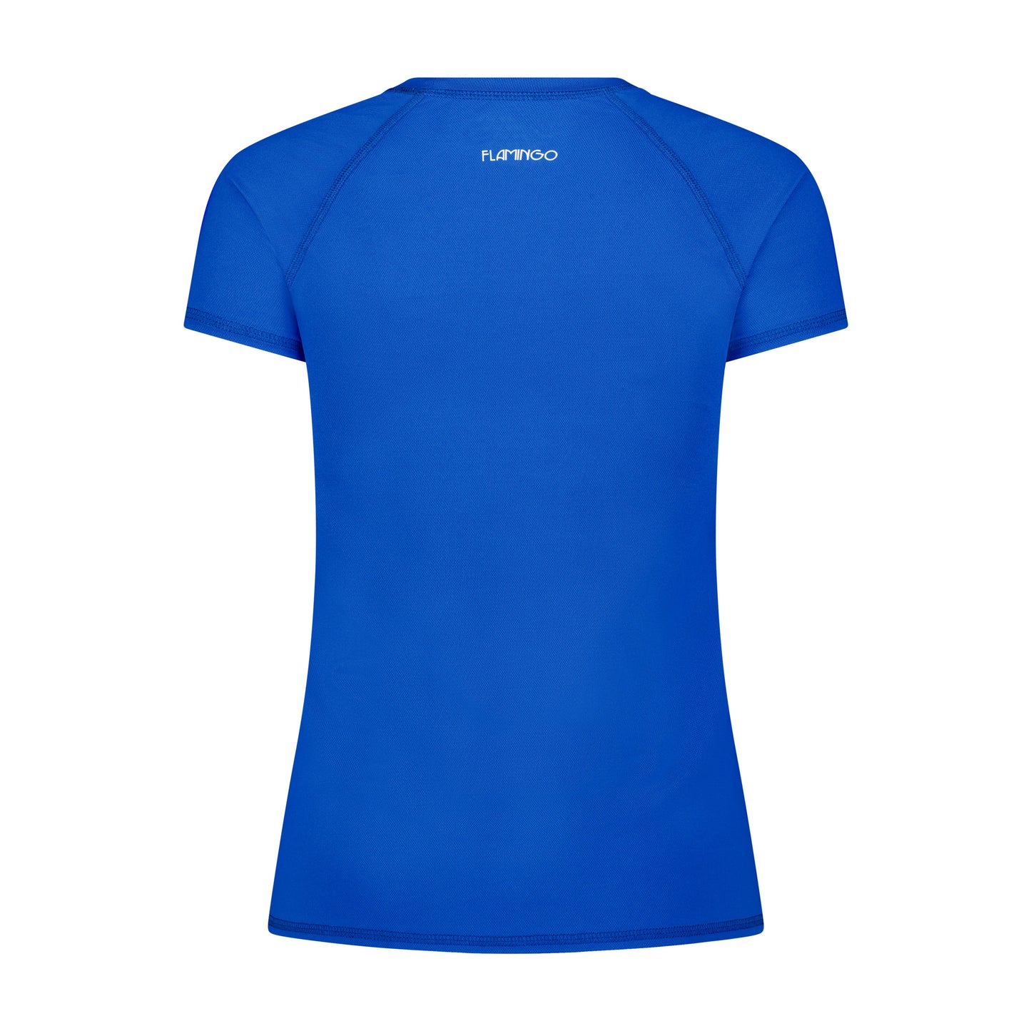 Flamingo Mesh Crew Neck Short-Sleeve Rash Guard - Blue