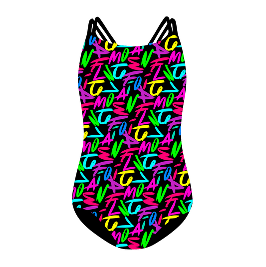 Flamingo Girls One Piece Bathing Suit Print
