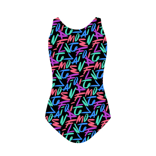 Flamingo Teen One Piece BK Vertcal Print