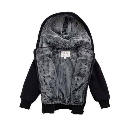 Feathers Women's Heavy Fur Lined Sweatshirt - Grey Fur