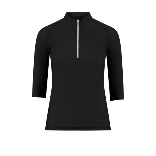 Flamingo Black Mesh White Half Zip