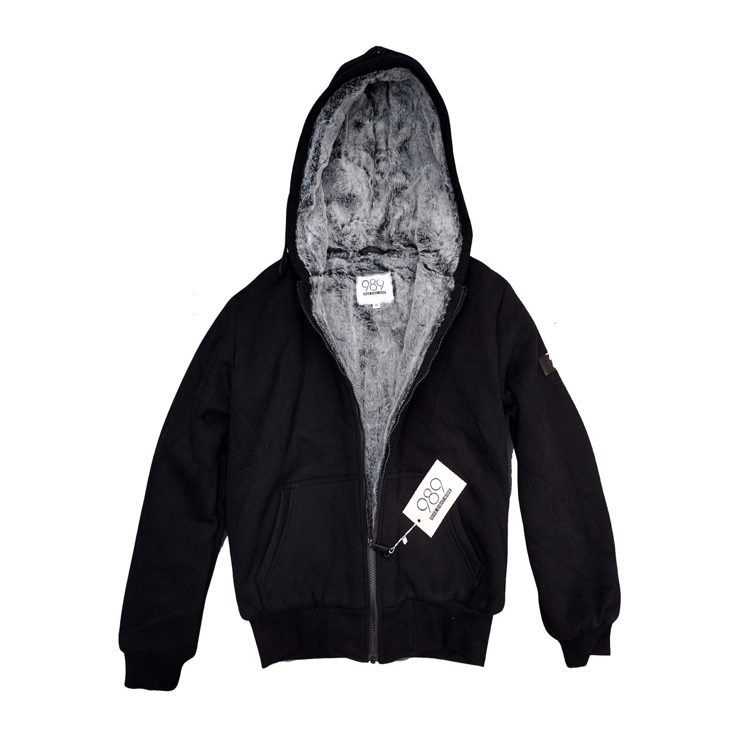 Women's Heavy Fur Lined Sweatshirt Grey Fur