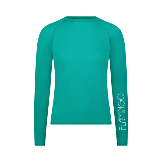 Flamingo Girls Green Mesh Long Sleeve Tee