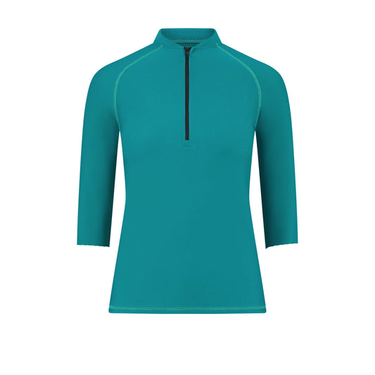 Flamingo Green Mesh Black Half Zip