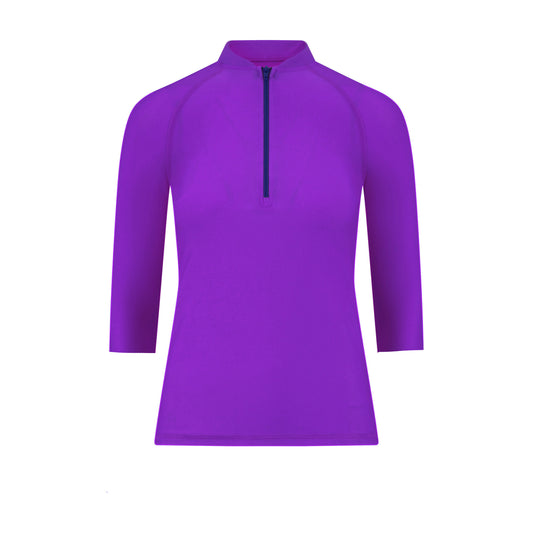 Flamingo Purple Mesh Black Half Zip