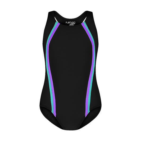 Flamingo Girls One Piece Bathing Suit PRP/JAD
