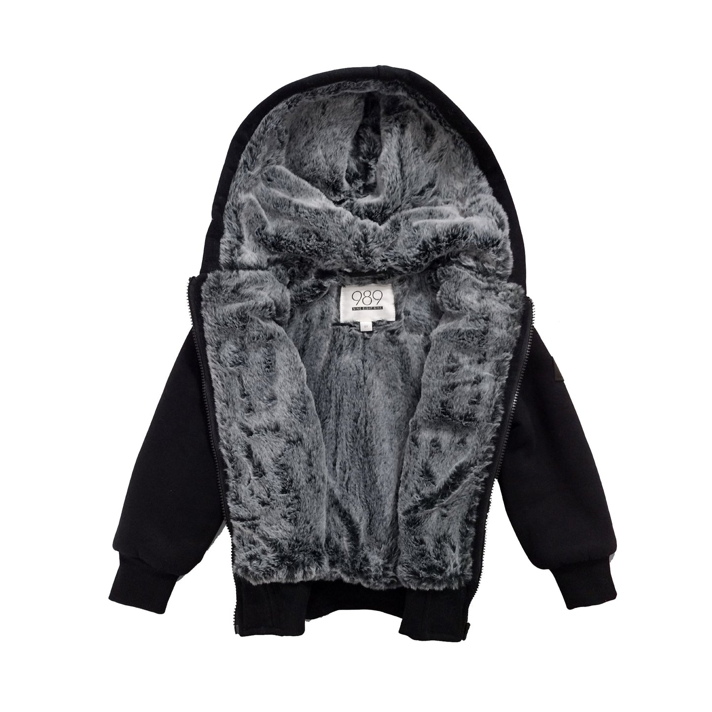 Women's Heavy Fur Lined Sweatshirt Grey Fur