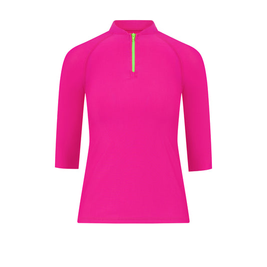 Flamingo Girls Pink Mesh Half Zip