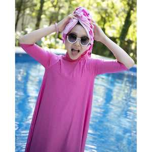Open image in slideshow, Flamingo Girls swim dress waterproof cover up
