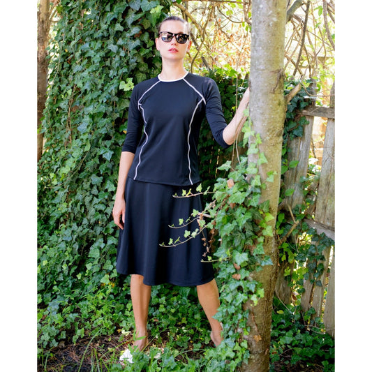 Women's Swim Skirt Tall - Black - Flamingo